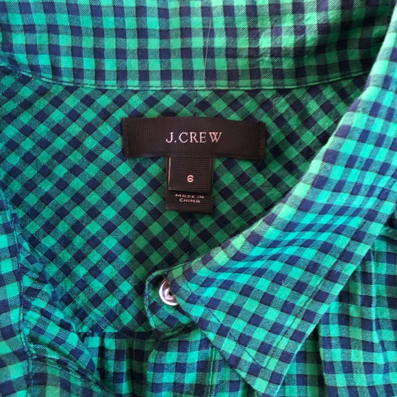 J.Crew checked popover blouse - Picture 2 of 4